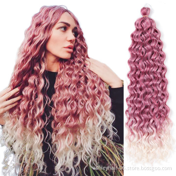 Julianna 18" hawaii curl ocean wave synthetic afro wavy king tips blonde silk weave braiding crochet hair ocean wave braid
